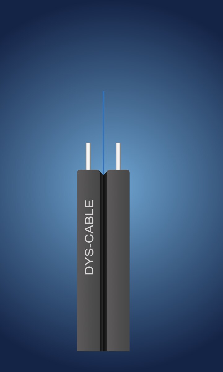 DYS FTTH flat drop cable with steel strength members