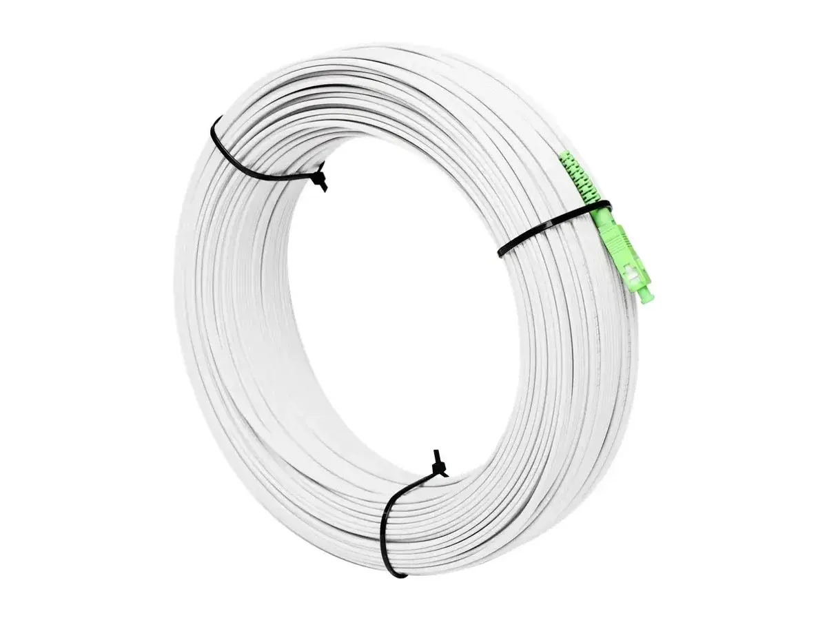 Patch cord drop FTTH da DYS com conector SC/APC e cabo drop branco