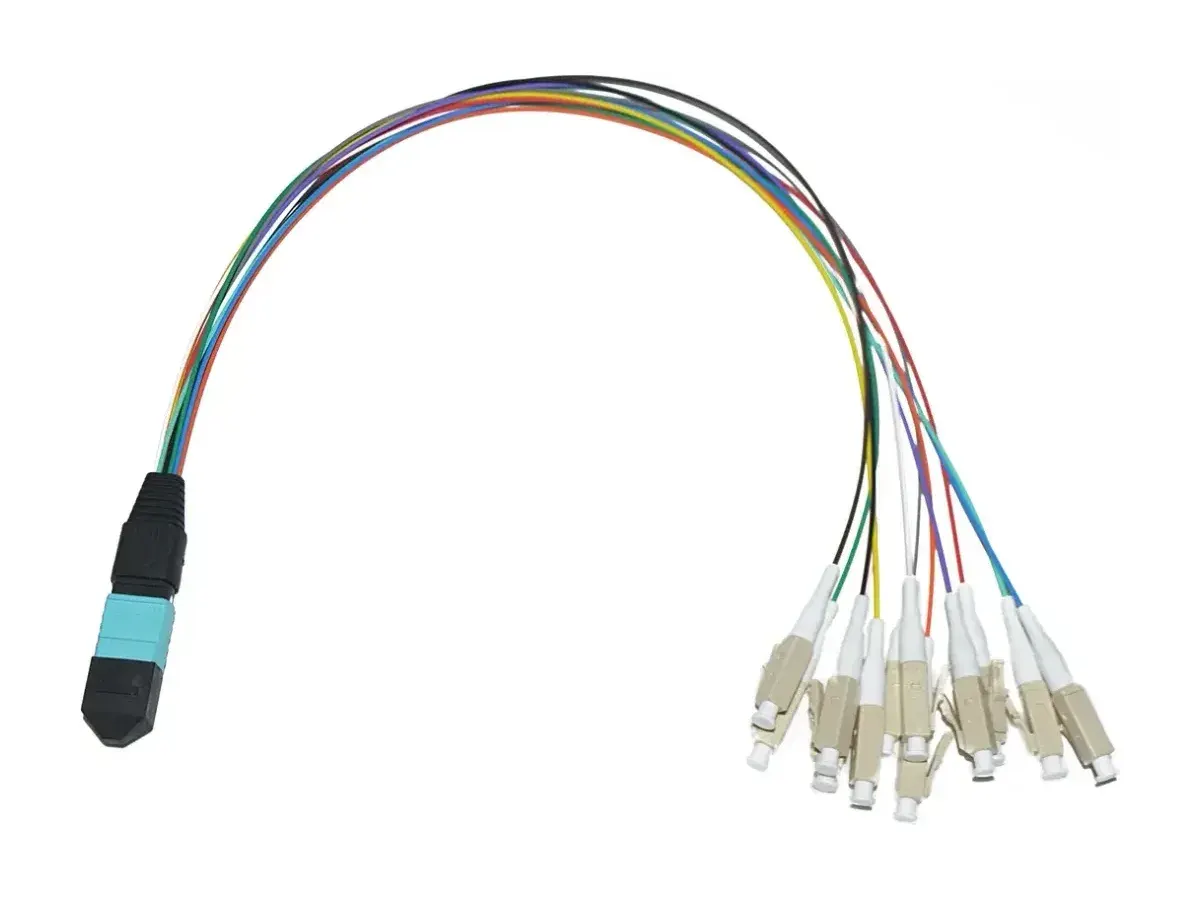 DYS MTP-auf-LC 12-fasriges 0.9 mm Multimode-Fan-out-Patchkabel